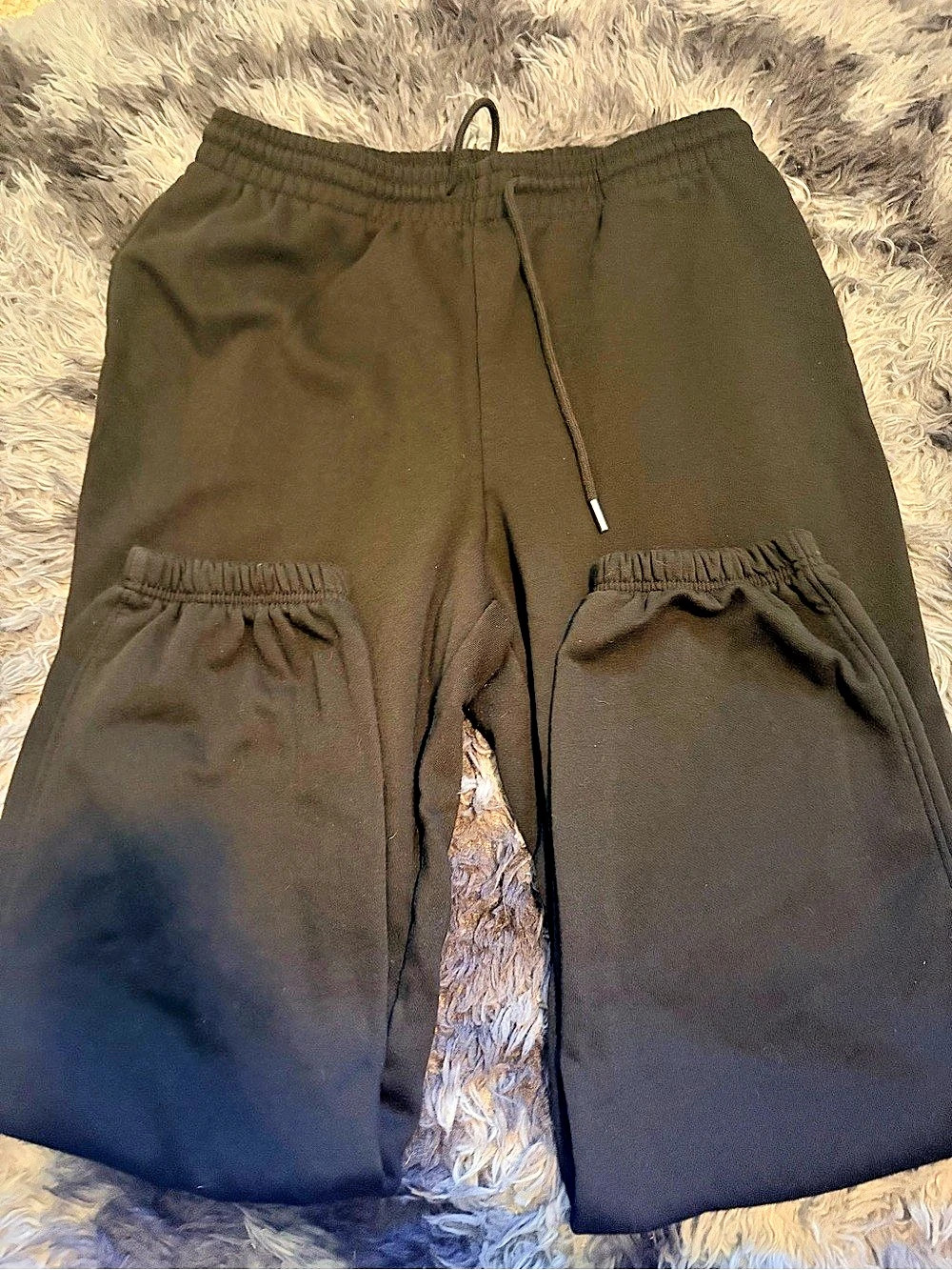 H&M Cotton-Blend Jogger Sweatpants Black large